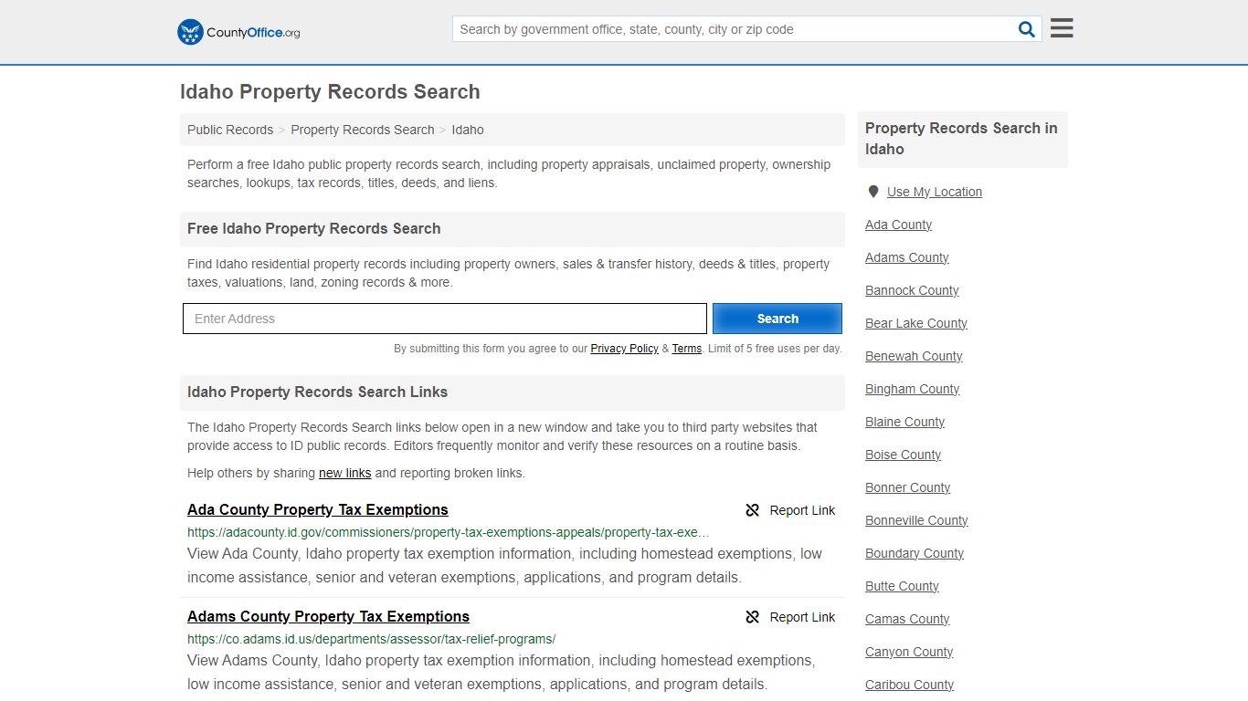 Property Records Search - Idaho (Assessments, Deeds, GIS & Tax Records)